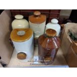 *SIX EARLY 20TH CENTURY SALT GLAZED STONEWARE WATER BOTTLES / ALL LOTS ARE LOCATED AT AUTHENTIC