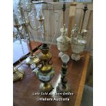 *TWO VARIOUS TABLE LAMPS, BOTH CONVERTED TO ELECTRIC / ALL LOTS ARE LOCATED AT AUTHENTIC RECLAMATION