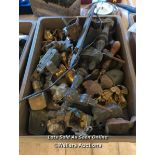 *BOX OF ASSORTED BRASSWARE INCLUDING DOOR HANDLES / ALL LOTS ARE LOCATED AT AUTHENTIC RECLAMATION