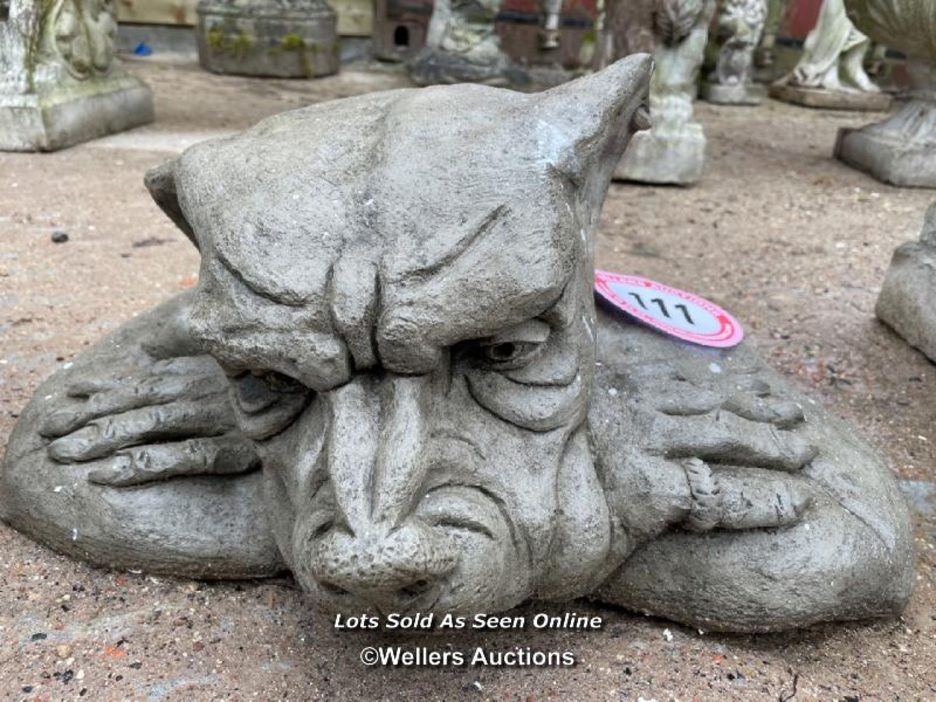 *CONCRETE GARGOYLE BUST, 11 HIGH X 19 WIDE X 12 DEEP / ALL LOTS ARE LOCATED AT AUTHENTIC RECLAMATION