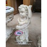 *CONCRETE STATUE OF A CHERUB WITH FISH, 21 INCHES HIGH / ALL LOTS ARE LOCATED AT AUTHENTIC