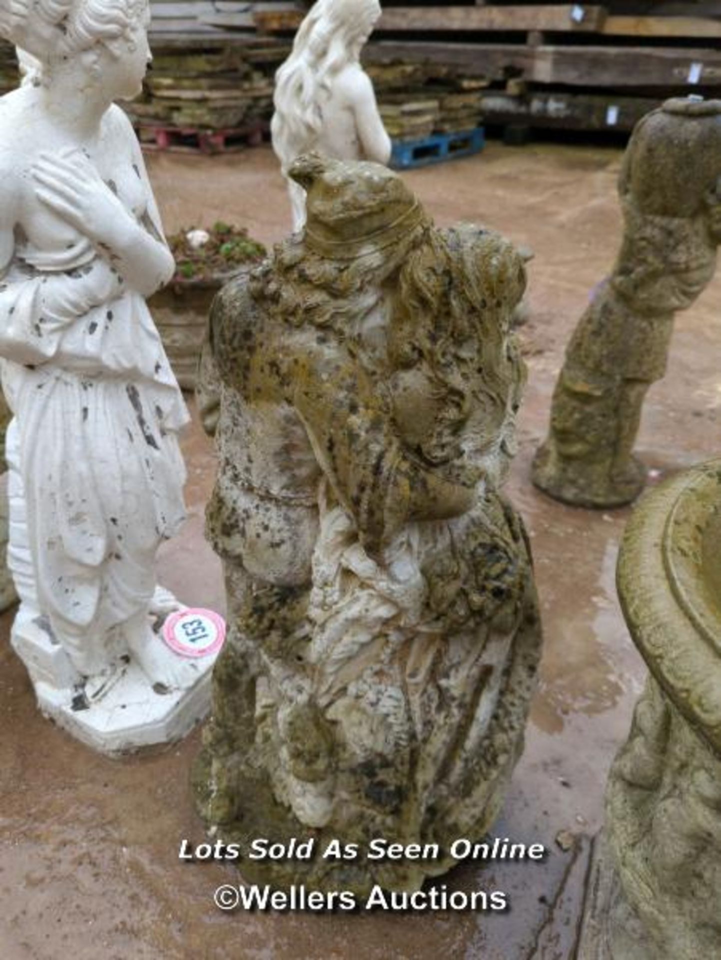 *CONCRETE STATUE OF A COUPLE, 27INCHES HIGH (DAMAGED BASE) / ALL LOTS ARE LOCATED AT AUTHENTIC - Image 3 of 3