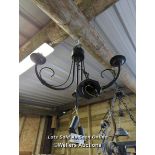 *THREE BRANCH CANDELABRA CONVERTED TO ELECTRIC, 15 INCHES HIGH / ALL LOTS ARE LOCATED AT AUTHENTIC