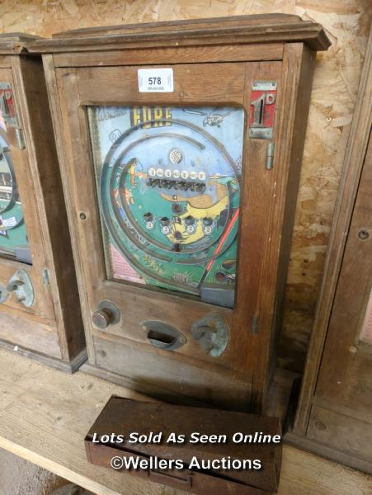 *VINTAGE FUN FAIR WONDERS 'FORE' SLOT MACHINE / ALL LOTS ARE LOCATED AT AUTHENTIC RECLAMATION TN5