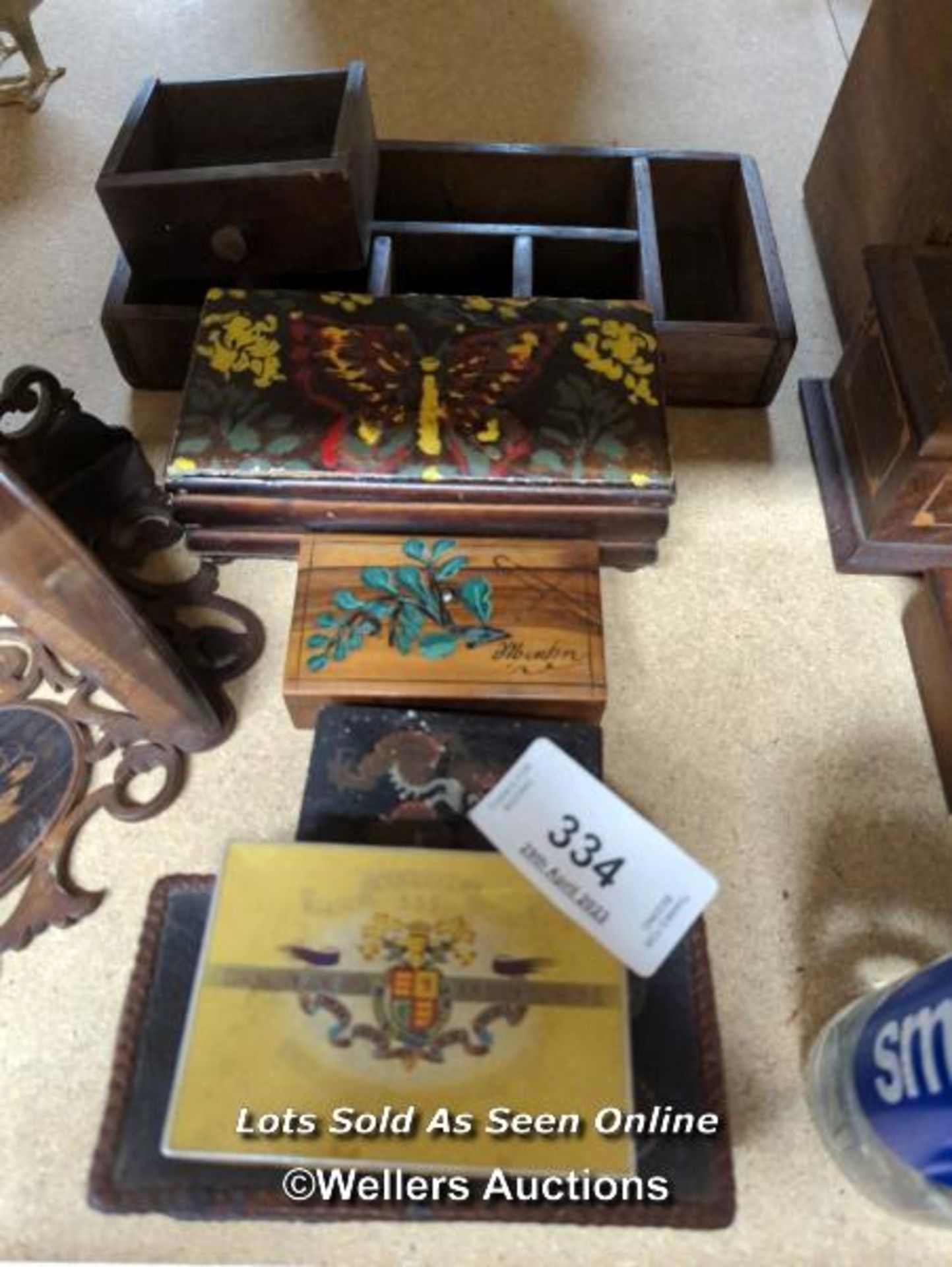 *SEVEN VARIOUS BOXES AND WOODEN DRAWERS / ALL LOTS ARE LOCATED AT AUTHENTIC RECLAMATION TN5 7EF