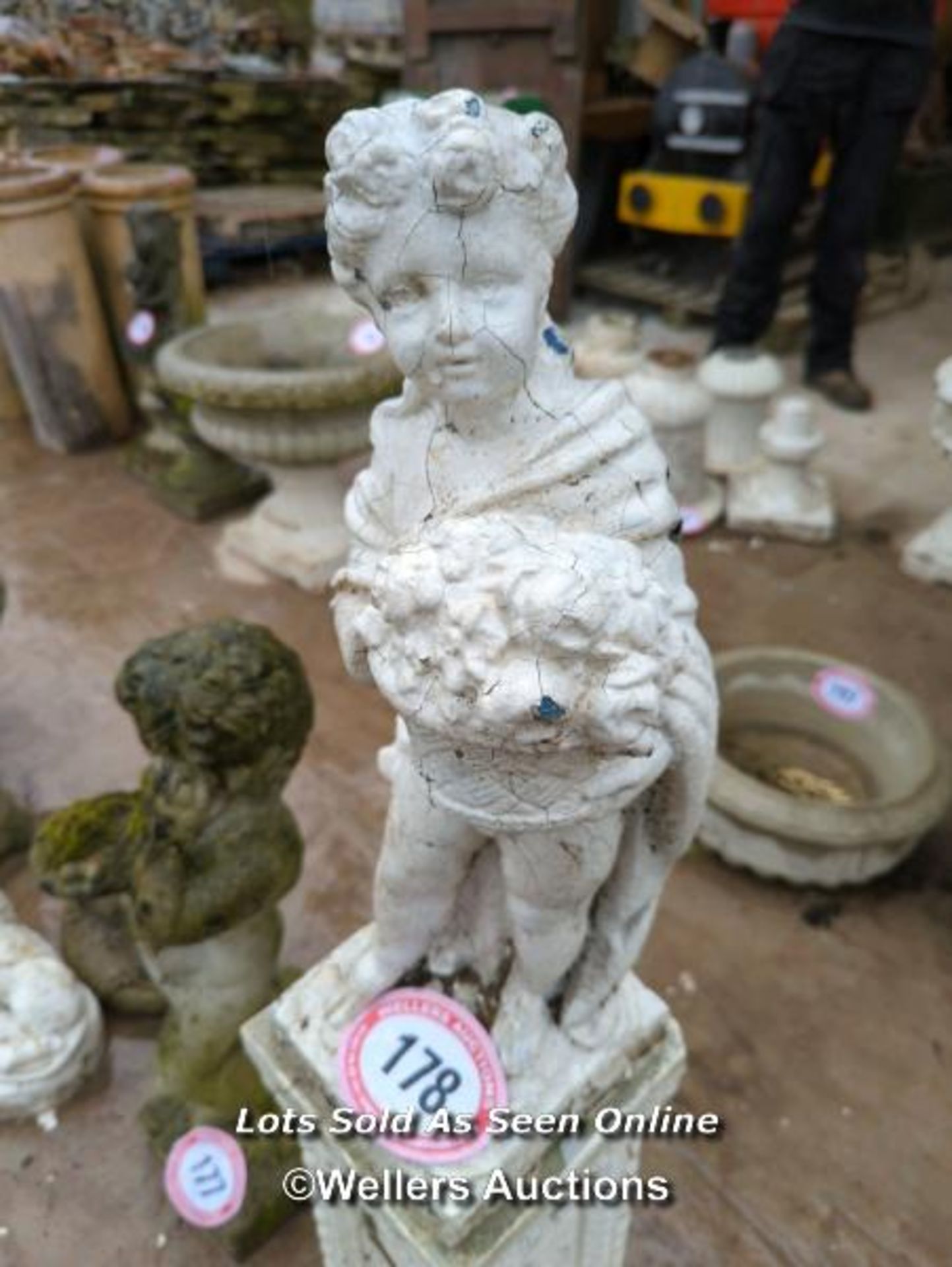 *RESIN PLINTH AND STATUE, TOTAL HEIGHT 44 INCHES / ALL LOTS ARE LOCATED AT AUTHENTIC RECLAMATION TN5 - Image 2 of 4