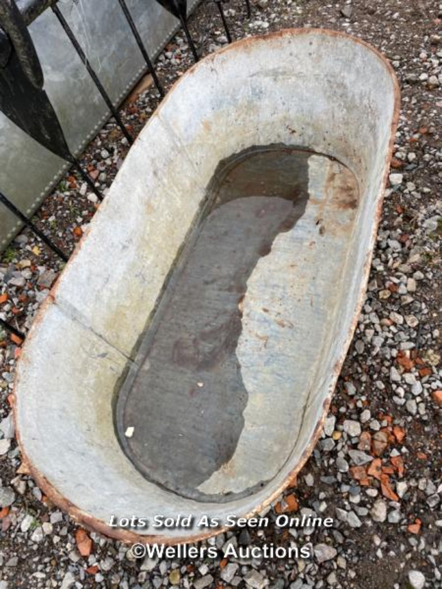 *GALVANISED BATH TUB, 15 HIGH X 47 LONG X 23 DEEP / ALL LOTS ARE LOCATED AT AUTHENTIC RECLAMATION - Image 2 of 2