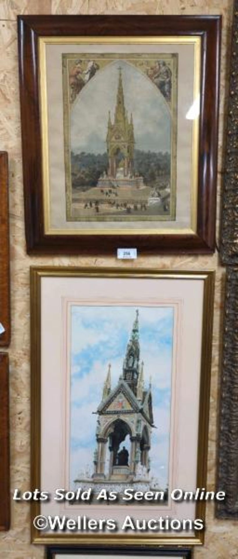 *TWO FRAMED AND GLAZED PRINTS, BOTH OF THE ALBERT MEMORIAL IN LONDON, THE LARGEST 24 X 38 / ALL LOTS