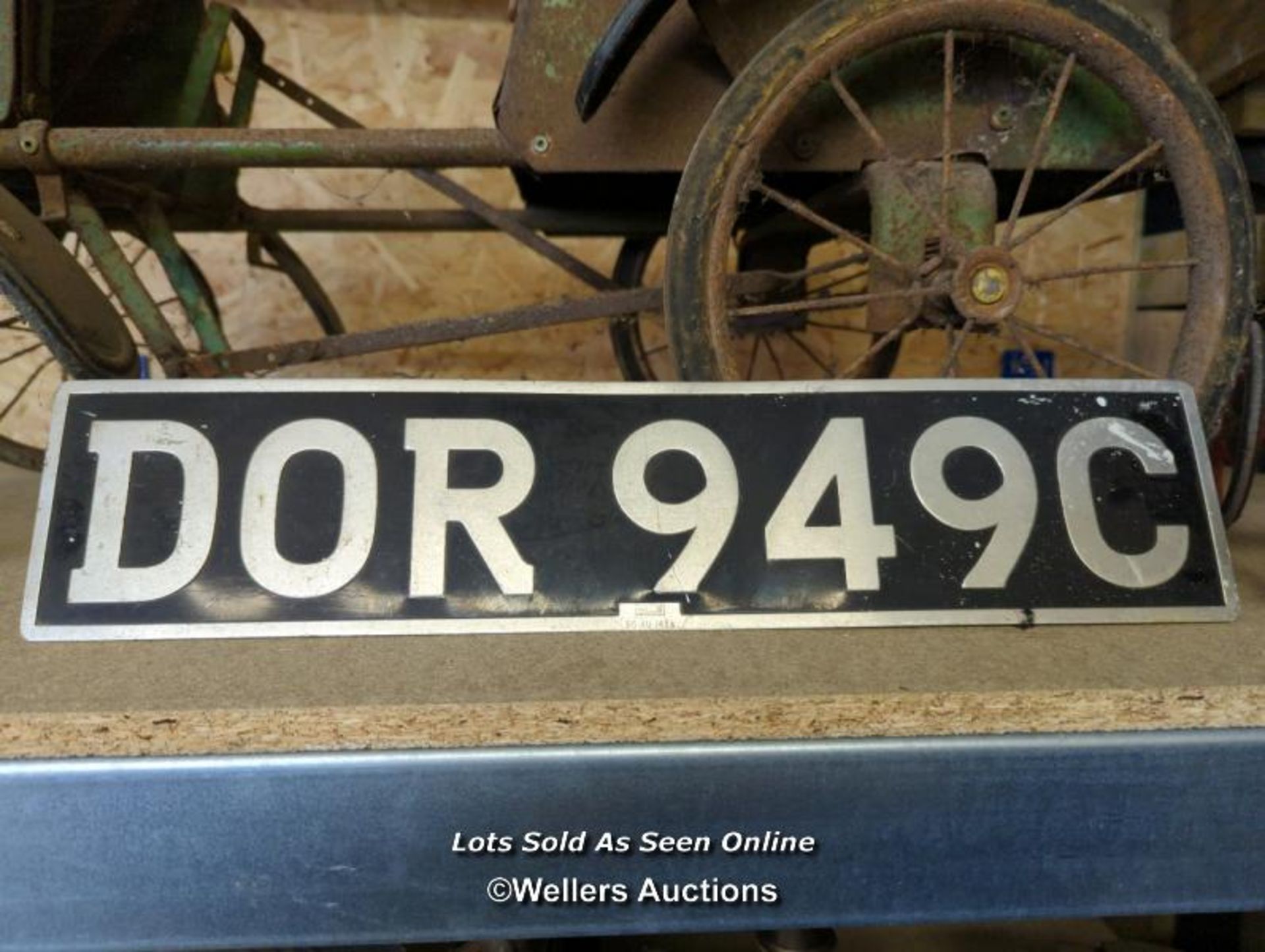 *VINTAGE CHILDRENS CAR, PUSHCHAIR AND NUMBER PLATE / ALL LOTS ARE LOCATED AT AUTHENTIC RECLAMATION - Image 4 of 8