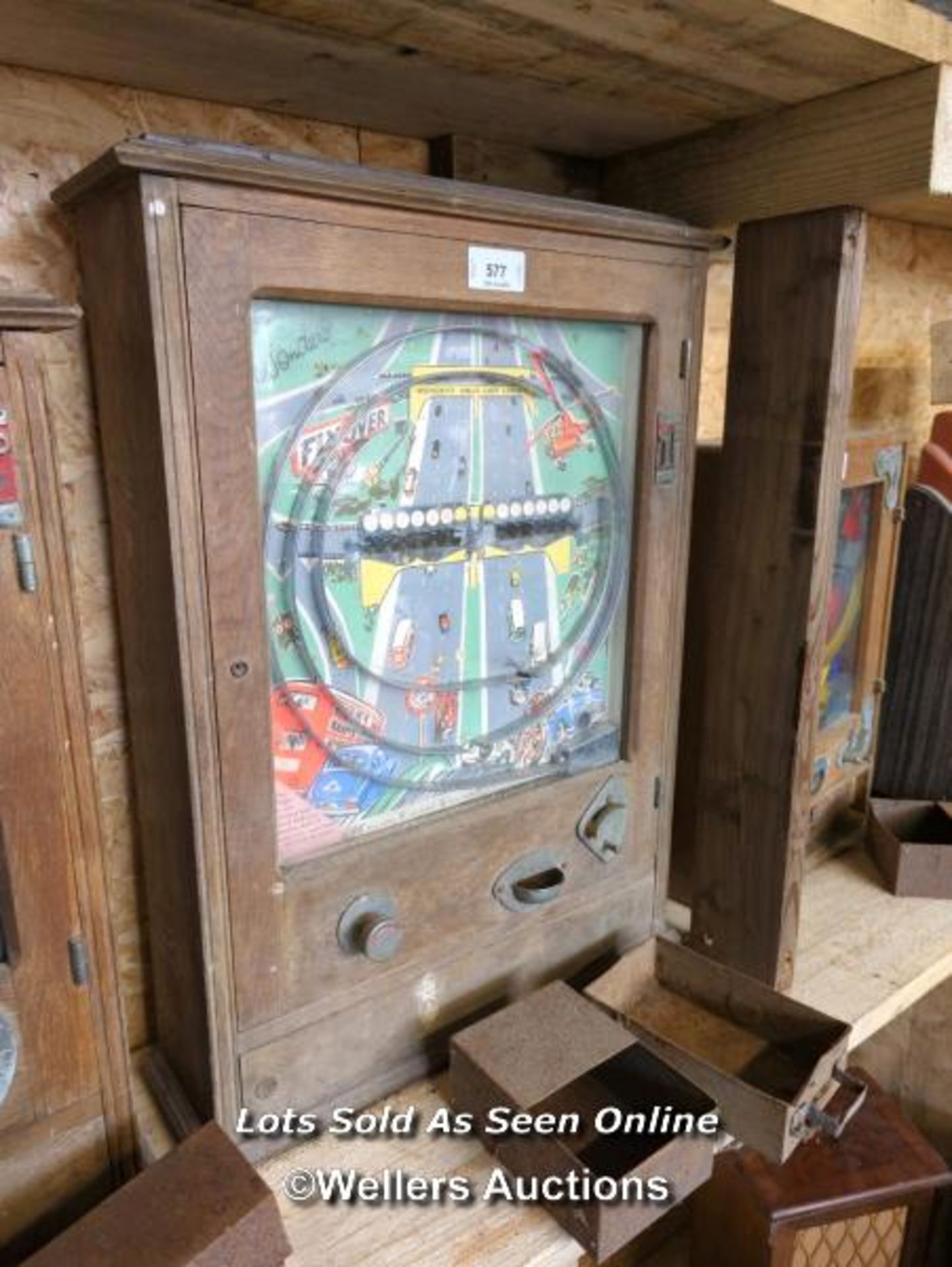 *VINTAGE FUN FIAR WONDERS 'WALLS LAST LONGER' SLOT MACHINE / ALL LOTS ARE LOCATED AT AUTHENTIC