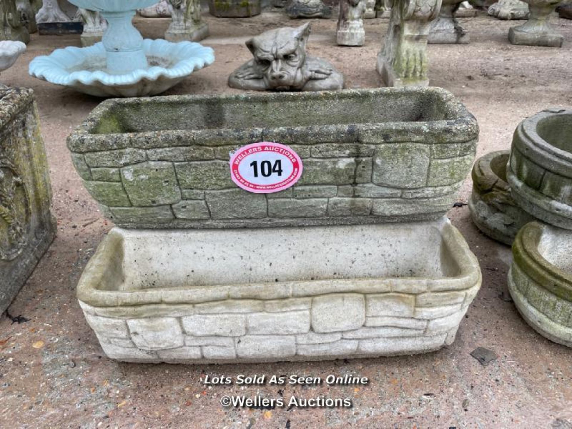 *THREE TROUGH PLANTERS, ALL 24 INCHES LONG / ALL LOTS ARE LOCATED AT AUTHENTIC RECLAMATION TN5 7EF - Image 2 of 3