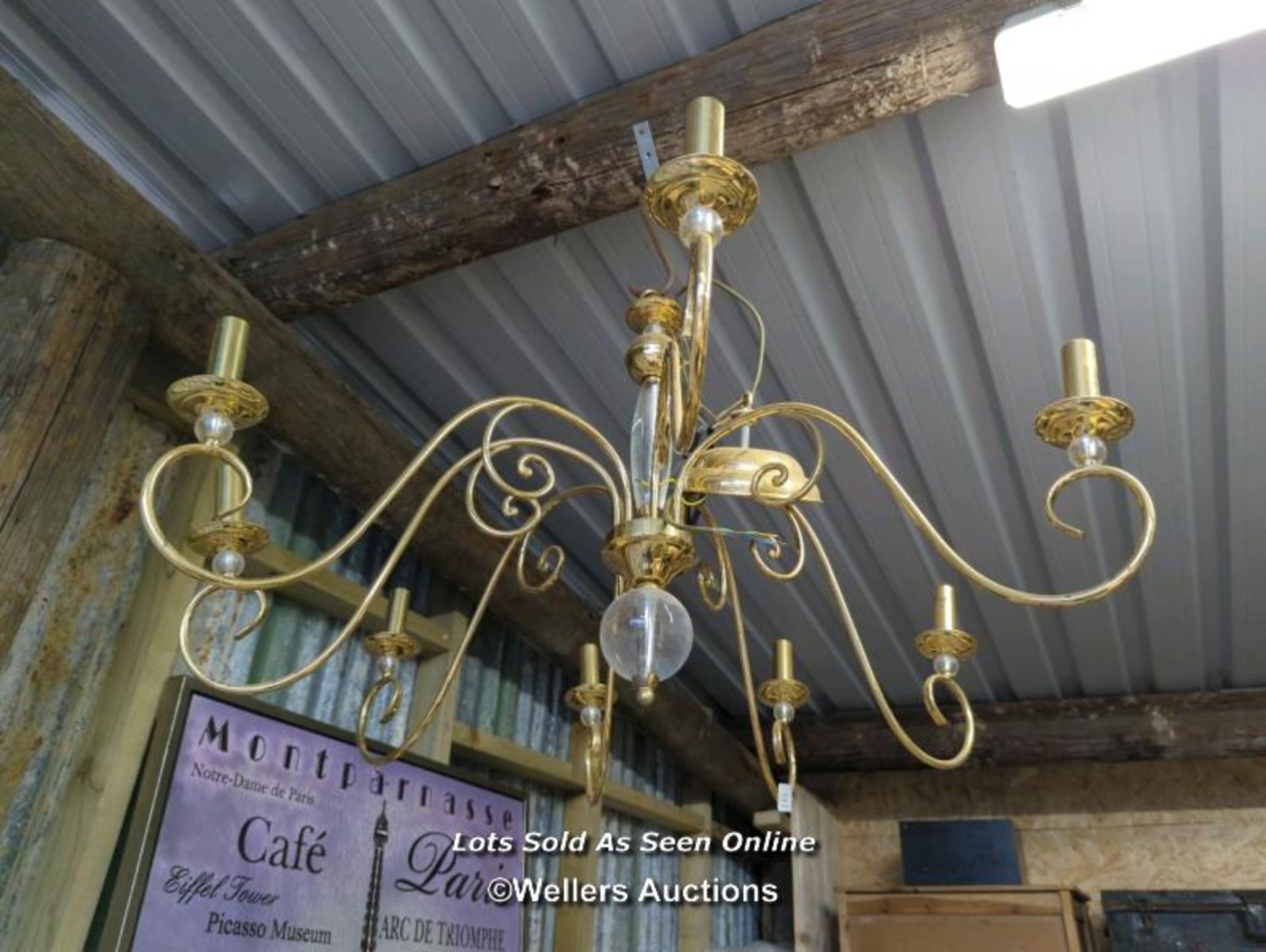 *EIGHT BRANCH CANDELABRA CONVERTED TO ELECTRIC, 20 INCHES HIGH / ALL LOTS ARE LOCATED AT AUTHENTIC