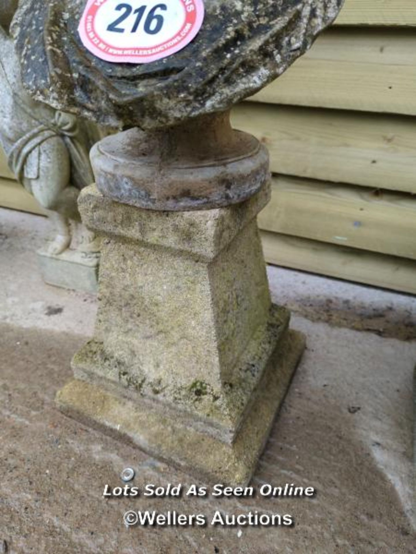 *CONCRETE BUST ON NON MATCHING PLINTH, 34 INCHES HIGH / ALL LOTS ARE LOCATED AT AUTHENTIC - Image 3 of 3