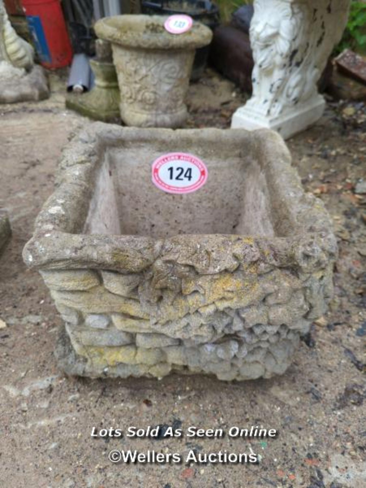 *SQUARE GARDEN PLANTER, 12 HIGH X 14 WIDE X 14 DEEP / ALL LOTS ARE LOCATED AT AUTHENTIC