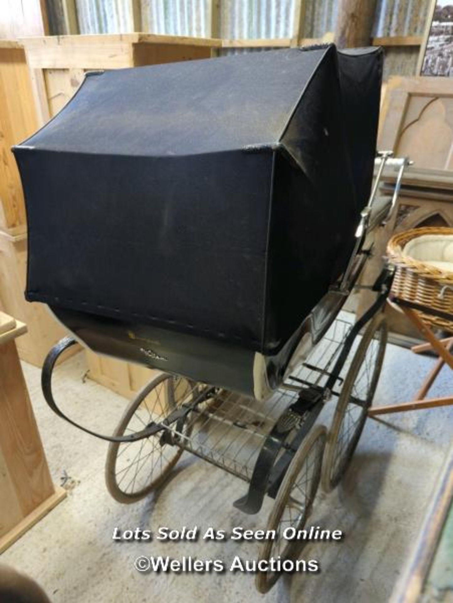 *VINTAGE WILSON COACH BUILT PRAM / ALL LOTS ARE LOCATED AT AUTHENTIC RECLAMATION TN5 7EF - Image 6 of 7