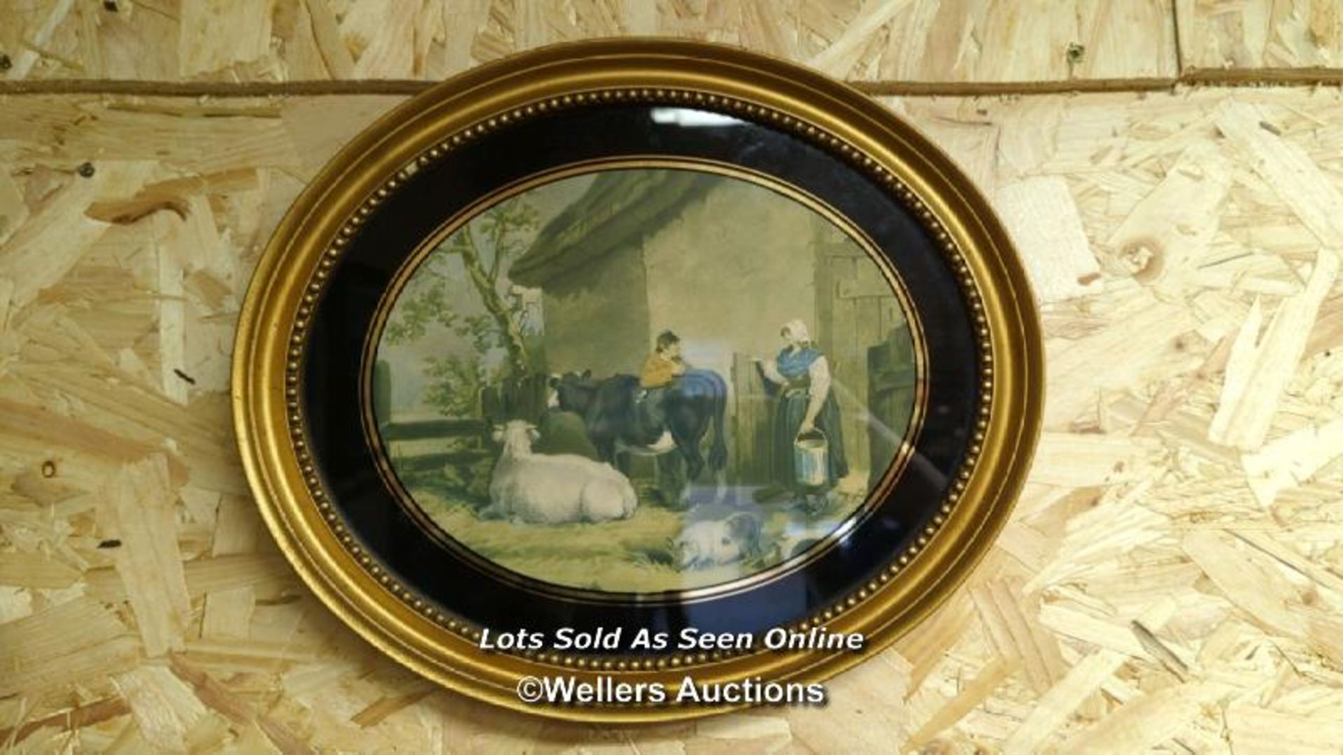 *FOUR OVAL FRAMED AND GLAZED PICTURES DEPICTING COUNTRY SCENES / ALL LOTS ARE LOCATED AT AUTHENTIC - Image 5 of 5