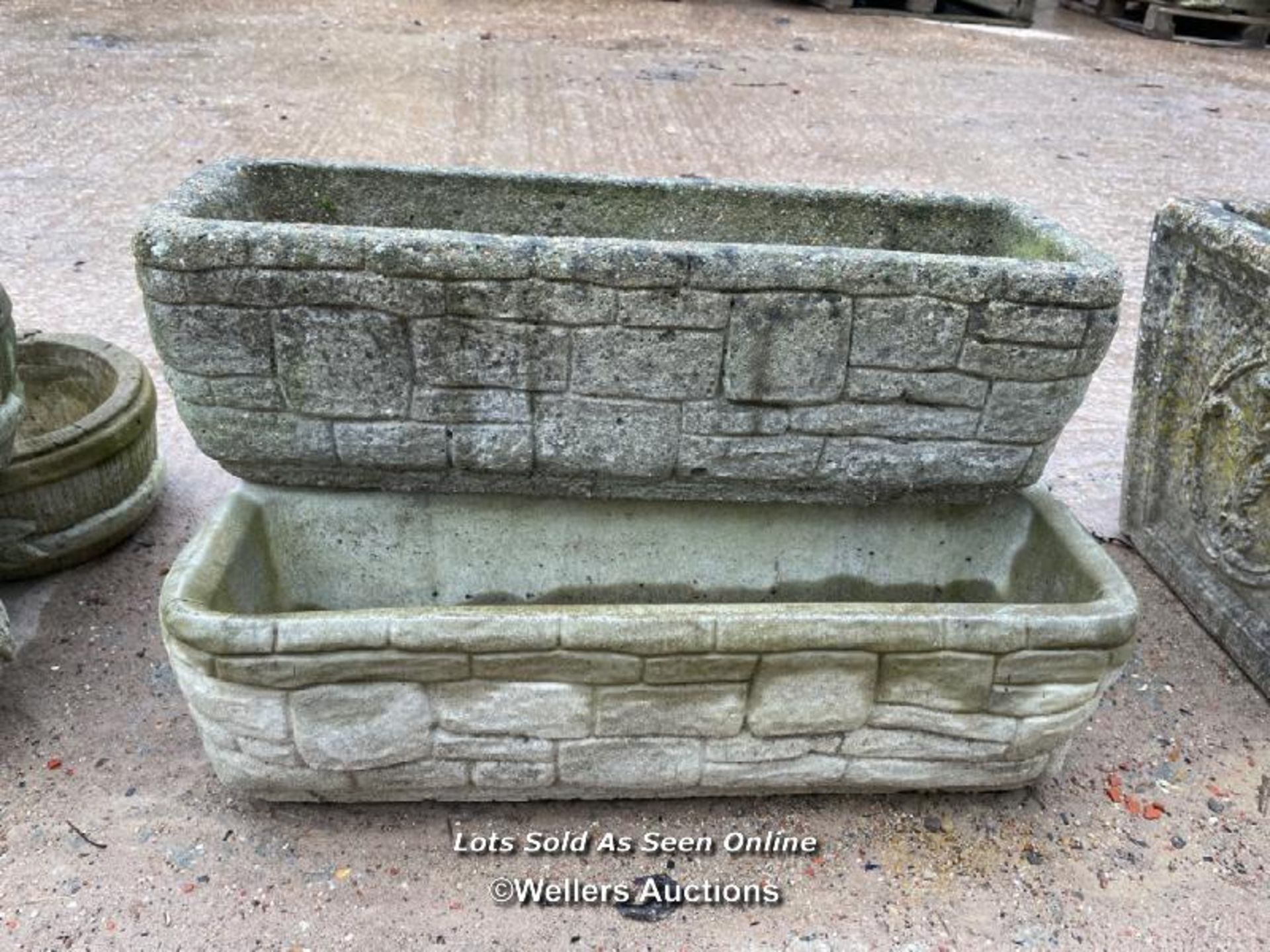 *THREE TROUGH PLANTERS, ALL 24 INCHES LONG / ALL LOTS ARE LOCATED AT AUTHENTIC RECLAMATION TN5 7EF - Image 3 of 3