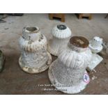 *THREE URN TOPS AND TWO NON MATCHING BASES / ALL LOTS ARE LOCATED AT AUTHENTIC RECLAMATION TN5 7EF