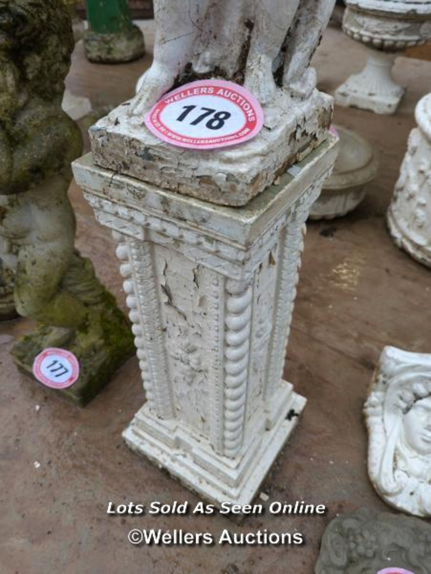 *RESIN PLINTH AND STATUE, TOTAL HEIGHT 44 INCHES / ALL LOTS ARE LOCATED AT AUTHENTIC RECLAMATION TN5 - Image 3 of 4