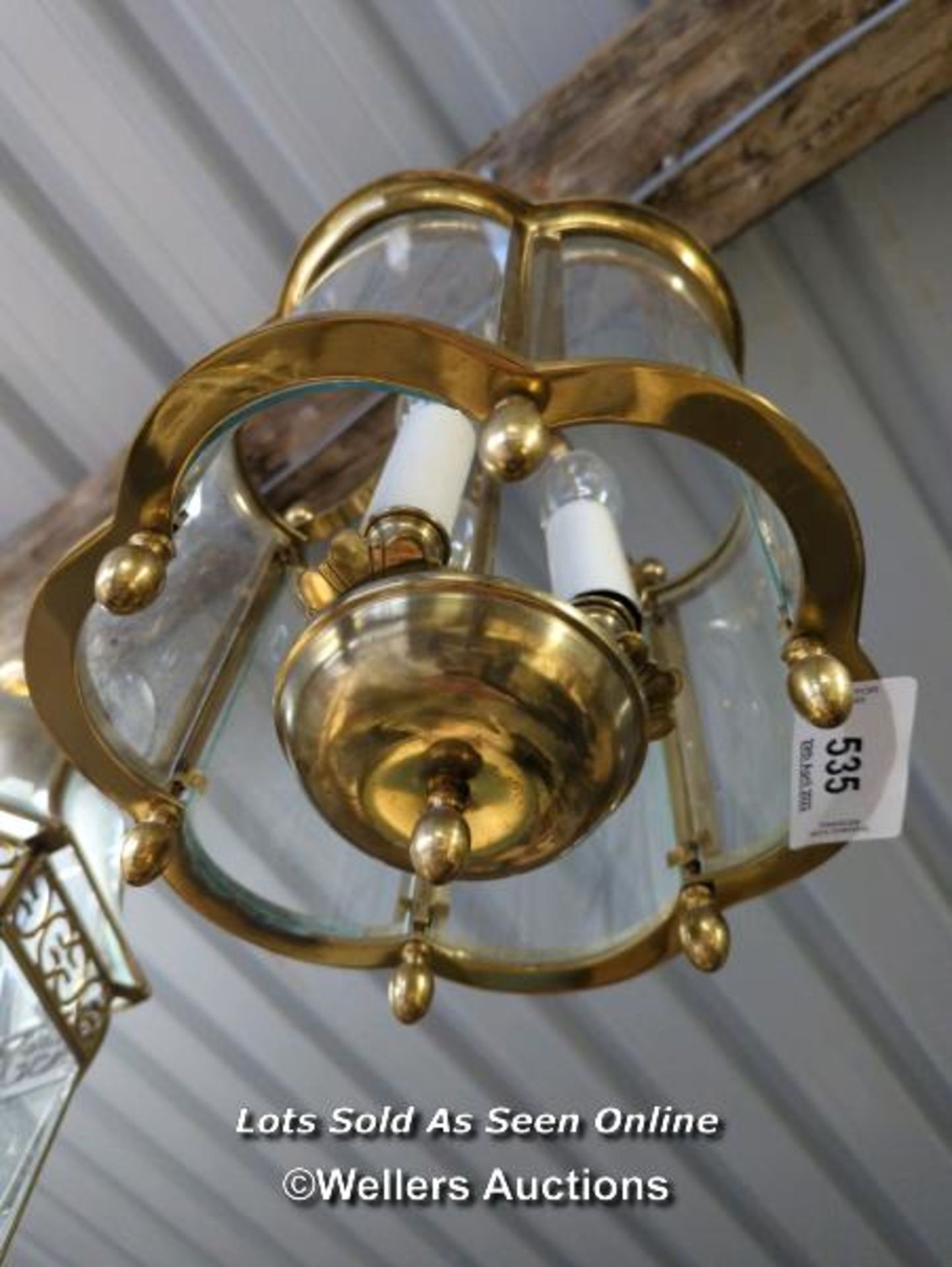 *CEILING LANTERN WITH THREE LIGHTS, 16 INCHES HIGH / ALL LOTS ARE LOCATED AT AUTHENTIC RECLAMATION - Image 3 of 3