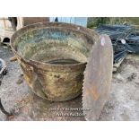 *IRON SMELTING CAULDRON, 43 INCHES DIAMETER / ALL LOTS ARE LOCATED AT AUTHENTIC RECLAMATION TN5 7EF