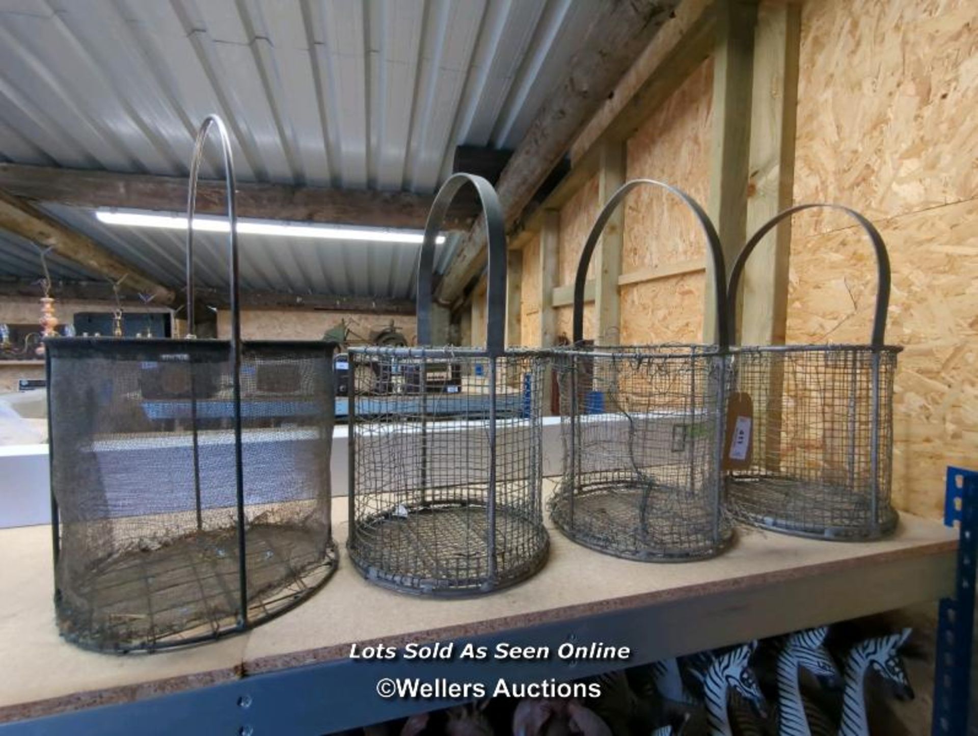 *FOUR WIRE BASKETS FOR SILVER CAST DIPPING, 22 HIGH X 13 WIDE / ALL LOTS ARE LOCATED AT AUTHENTIC