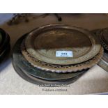 *NINE ASSORTED BRASS AND COPPER TRAYS / ALL LOTS ARE LOCATED AT AUTHENTIC RECLAMATION TN5 7EF