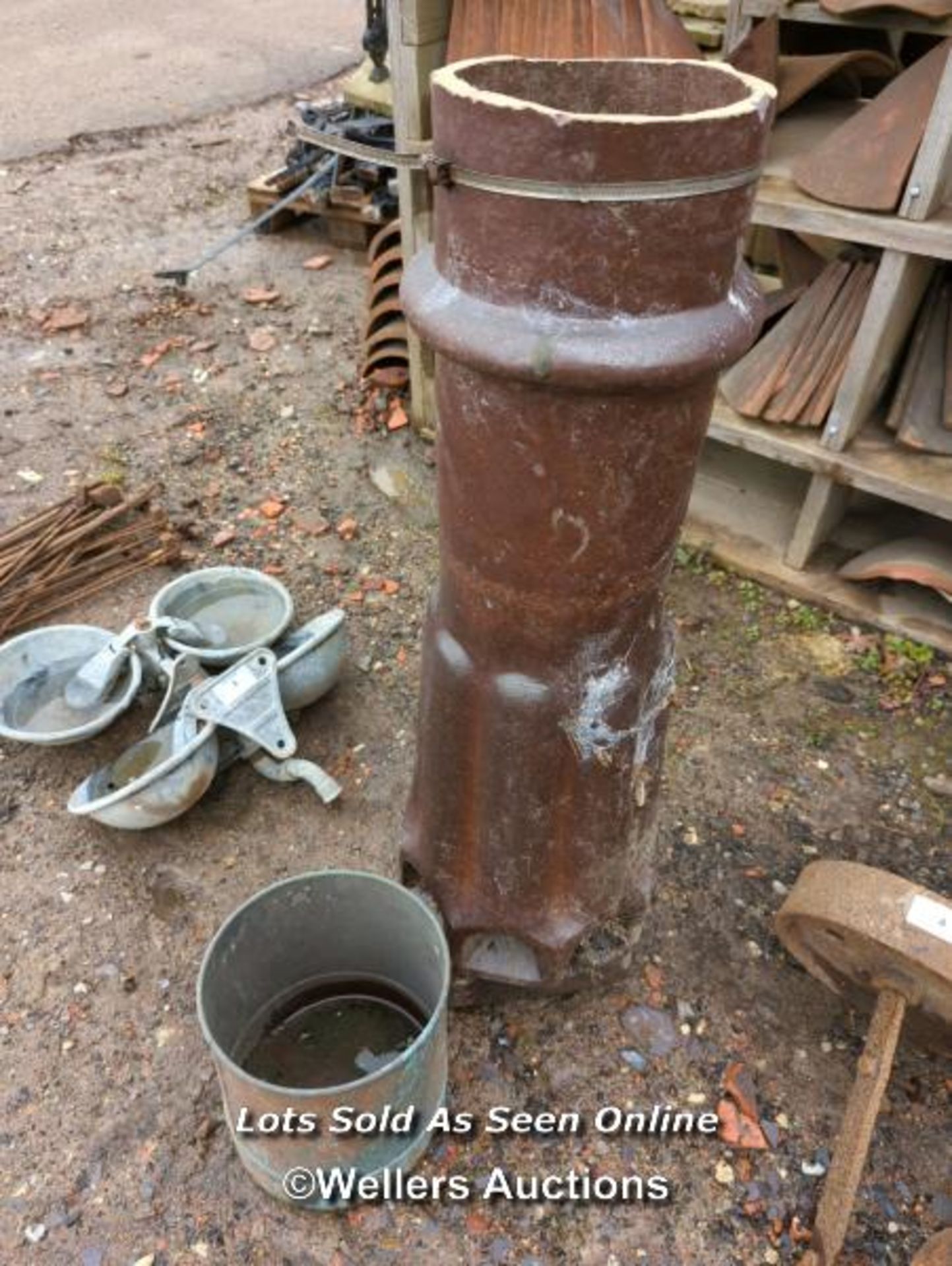 *CHIMNEY POT AND ANOTHER COPPER POT / ALL LOTS ARE LOCATED AT AUTHENTIC RECLAMATION TN5 7EF - Image 3 of 4