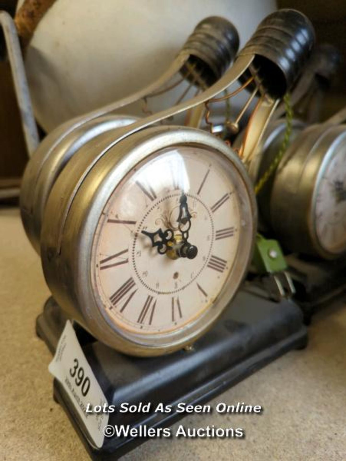 *FOUR VINTAGE STYLE CLOCKS CONVERTED TO BATTERY POWER / ALL LOTS ARE LOCATED AT AUTHENTIC - Image 2 of 2