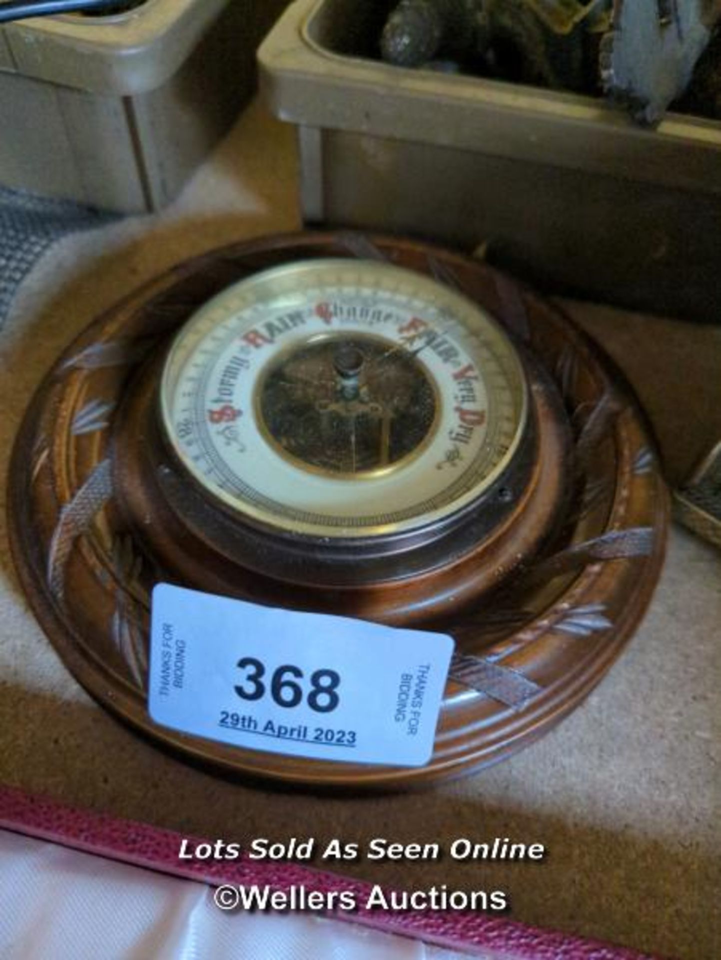 *BAROMETER AND BRASS CADDY BOX / ALL LOTS ARE LOCATED AT AUTHENTIC RECLAMATION TN5 7EF - Image 2 of 3