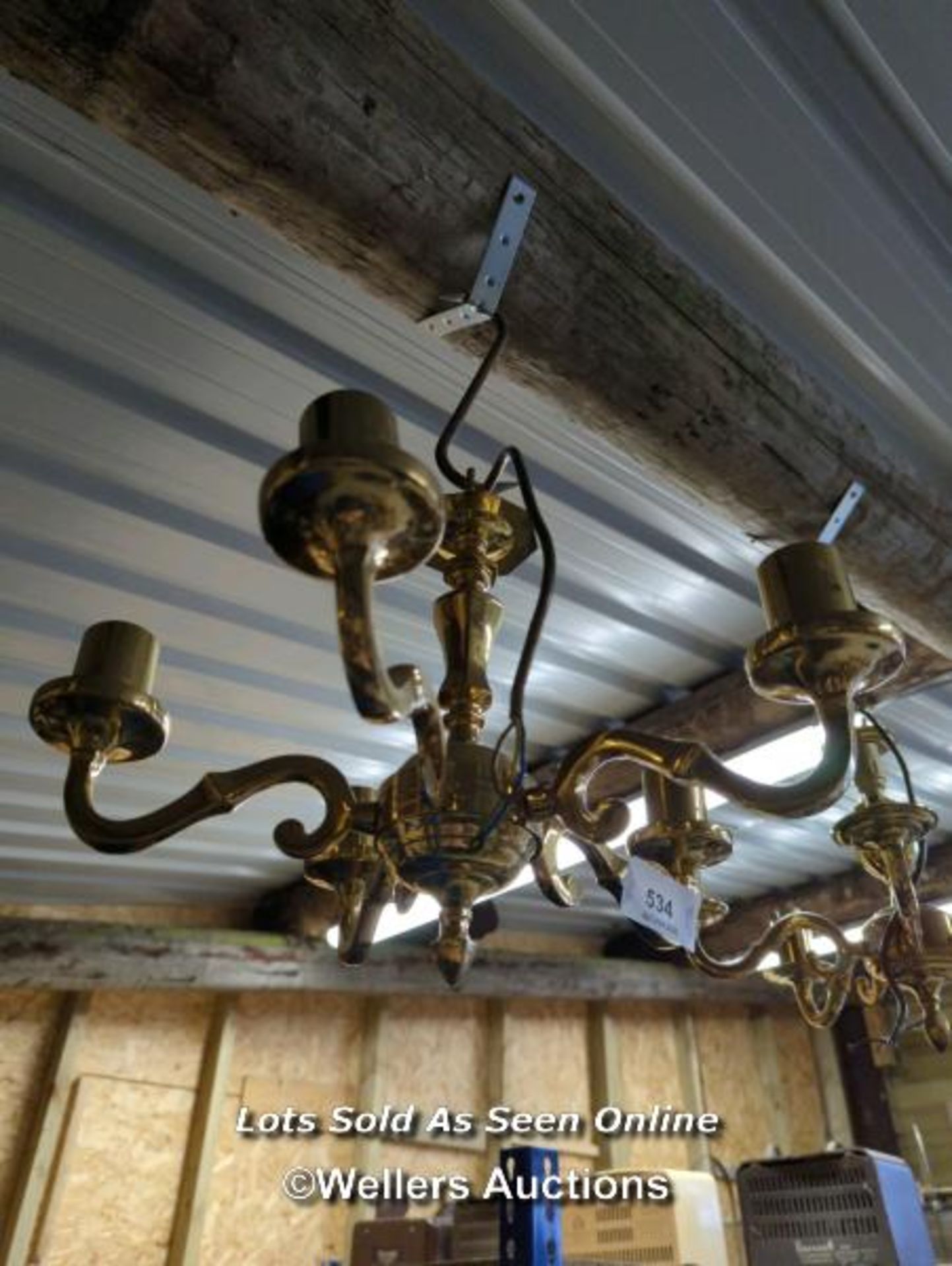*PAIR OF FIVE BRANCH CANDELABRA CONVERTED TO ELECTRIC, 13 INCHES HIGH / ALL LOTS ARE LOCATED AT - Image 3 of 3
