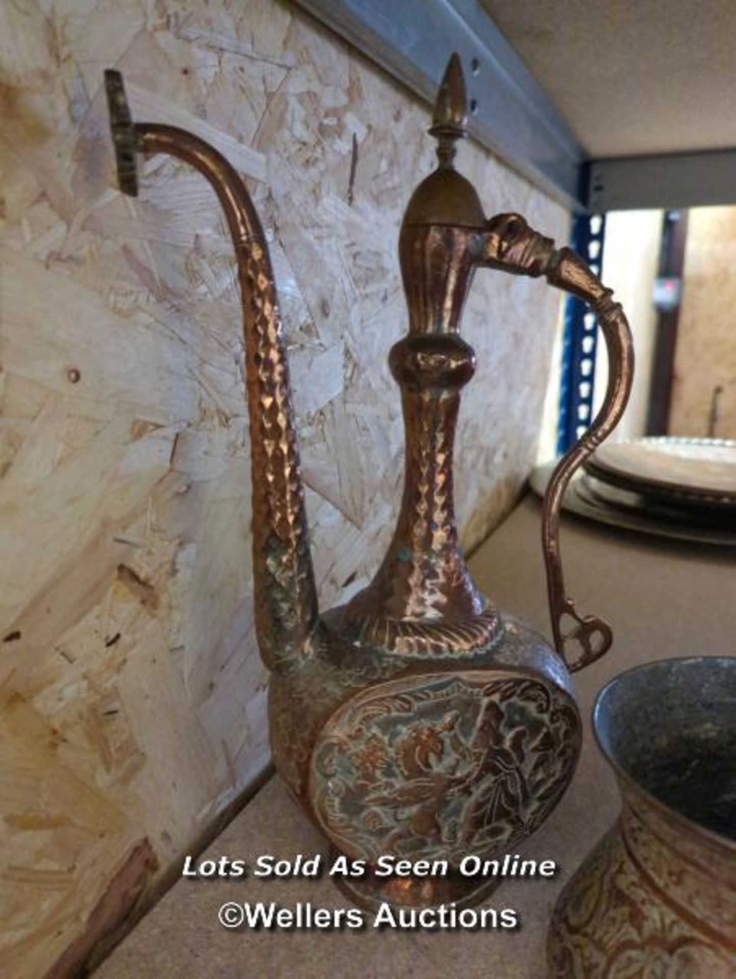 *THREE COPPER DECORATIVE ORIENTAL POTS AND JUGS, ETC. / ALL LOTS ARE LOCATED AT AUTHENTIC - Image 3 of 3