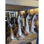 *EIGHT WOODEN ZEBRAS / ALL LOTS ARE LOCATED AT AUTHENTIC RECLAMATION TN5 7EF