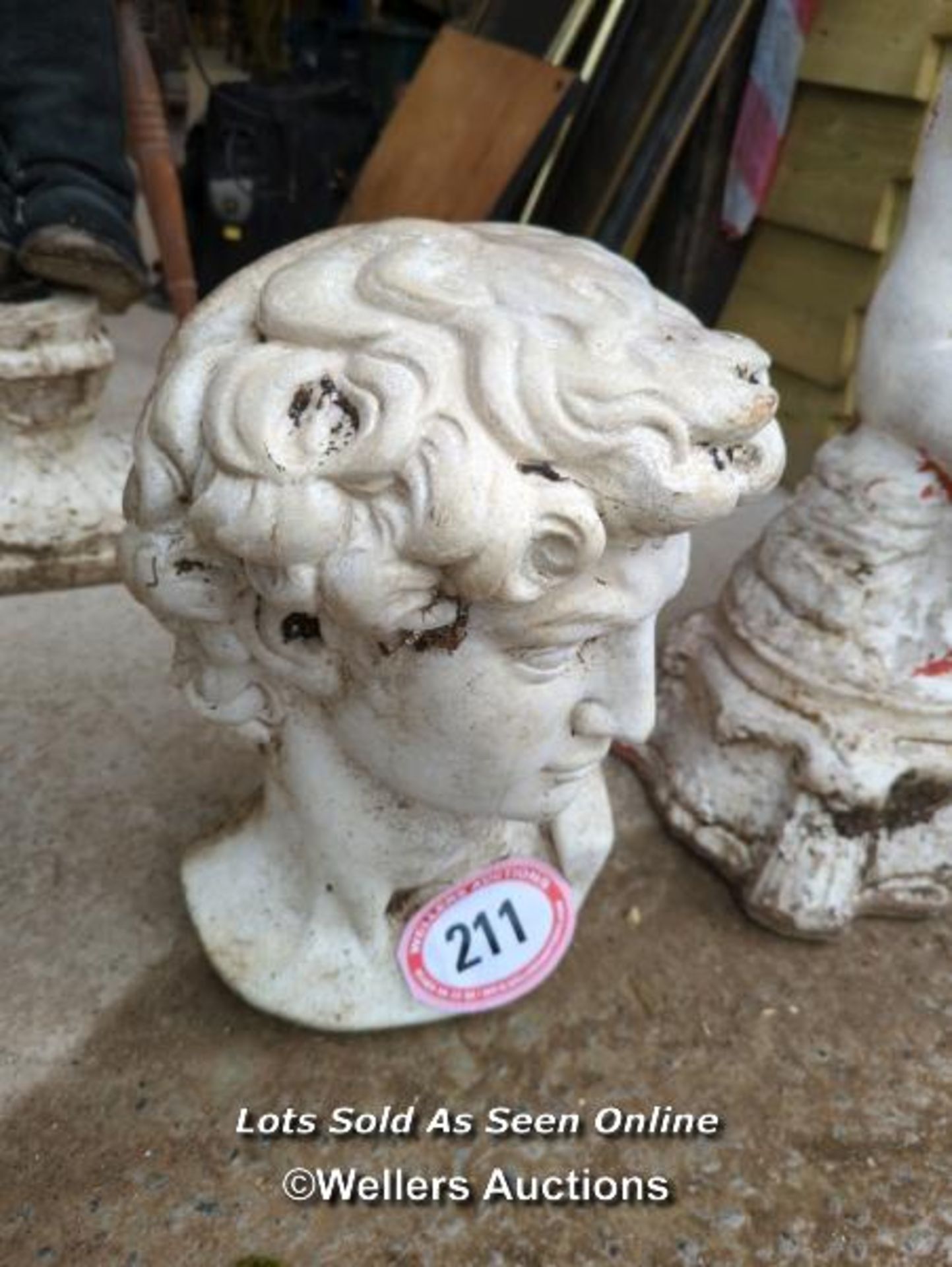 *CONCRETE BUST OF A ROMAN, 18 INCHES HIGH / ALL LOTS ARE LOCATED AT AUTHENTIC RECLAMATION TN5 7EF