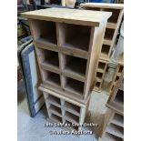 *PAIR OF PINE STORAGE SHELVES WITH SIX COMPARTMENTS, 26 HIGH X 19.5 WIDE X 15 DEEP / ALL LOTS ARE