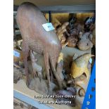 *FIVE ASSORTED CARVED WOODEN ANIMALS / ALL LOTS ARE LOCATED AT AUTHENTIC RECLAMATION TN5 7EF