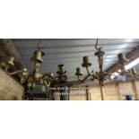 *PAIR OF FIVE BRANCH CANDELABRA CONVERTED TO ELECTRIC, 13 INCHES HIGH / ALL LOTS ARE LOCATED AT