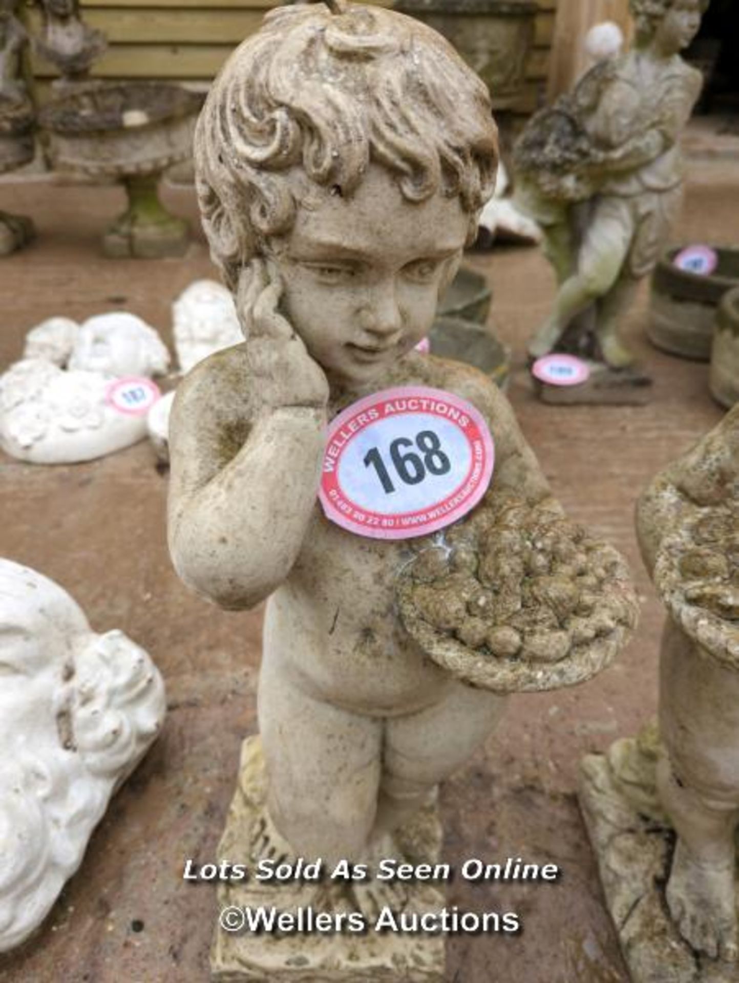 *PAIR OF CHERUBS, ONE MALE AND ONE FEMALE, BOTH 28 INCHES HIGH / ALL LOTS ARE LOCATED AT AUTHENTIC - Image 2 of 4