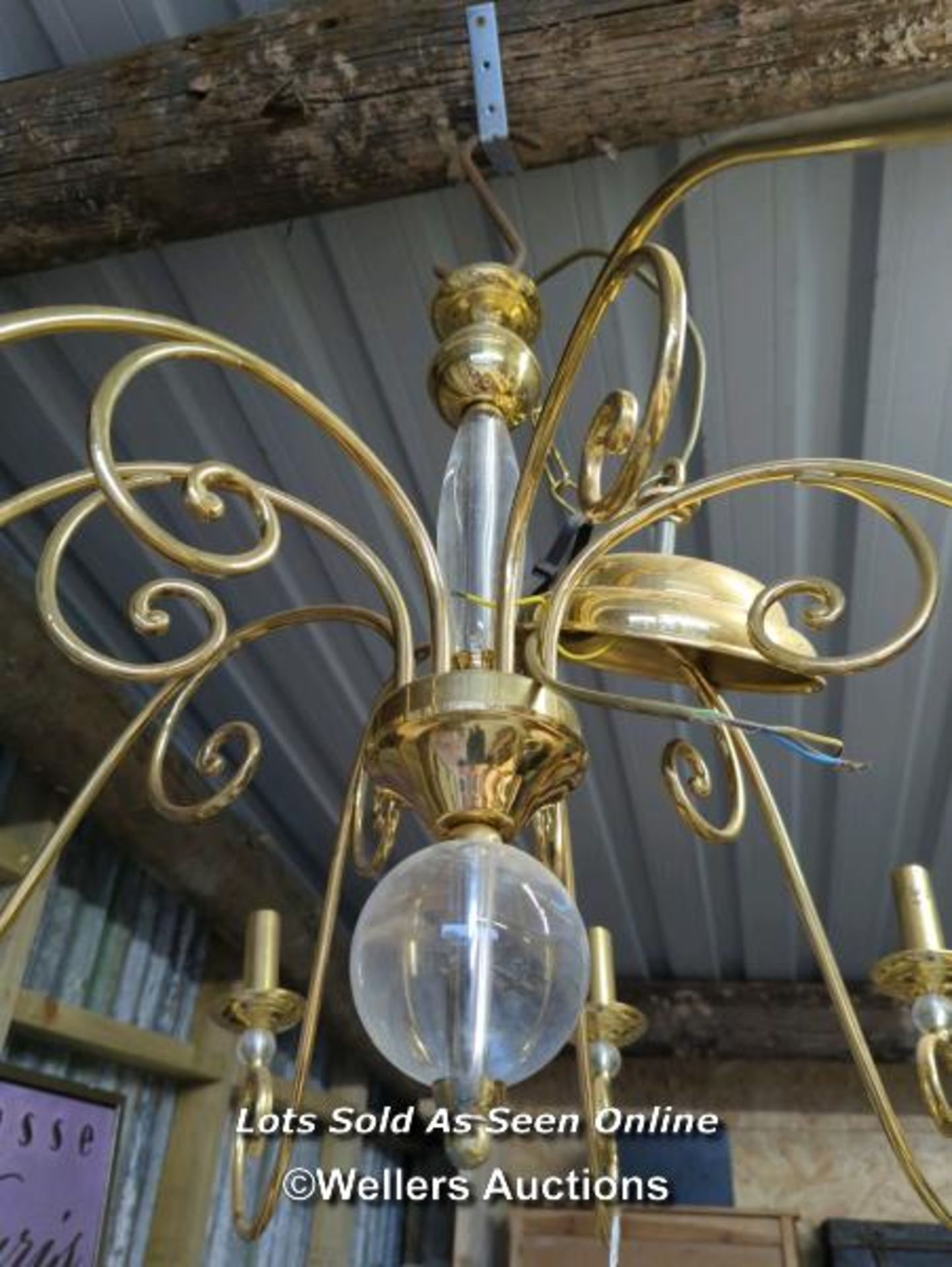 *EIGHT BRANCH CANDELABRA CONVERTED TO ELECTRIC, 20 INCHES HIGH / ALL LOTS ARE LOCATED AT AUTHENTIC - Image 3 of 4