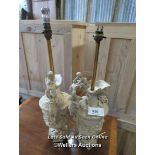 *PAIR OF DECORATIVE TABLE LAMPS, 21 INCHES HIGH / ALL LOTS ARE LOCATED AT AUTHENTIC RECLAMATION