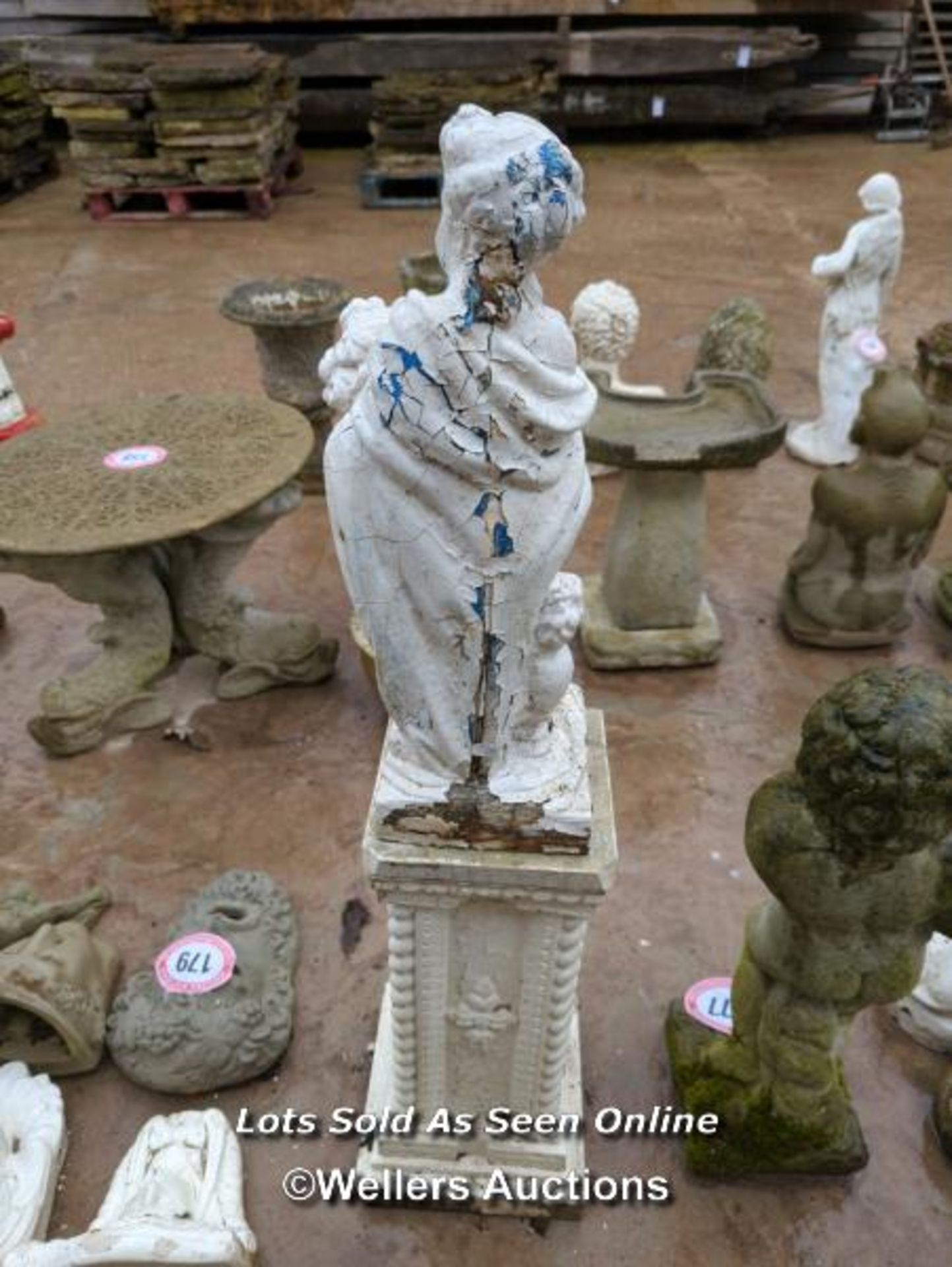 *RESIN PLINTH AND STATUE, TOTAL HEIGHT 44 INCHES / ALL LOTS ARE LOCATED AT AUTHENTIC RECLAMATION TN5 - Image 4 of 4