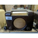 *VINTAGE BUSH RADIO, SERIAL NO: 73/212073, REPORTED AS WORKING (NO GUARANTEE) / ALL LOTS ARE LOCATED