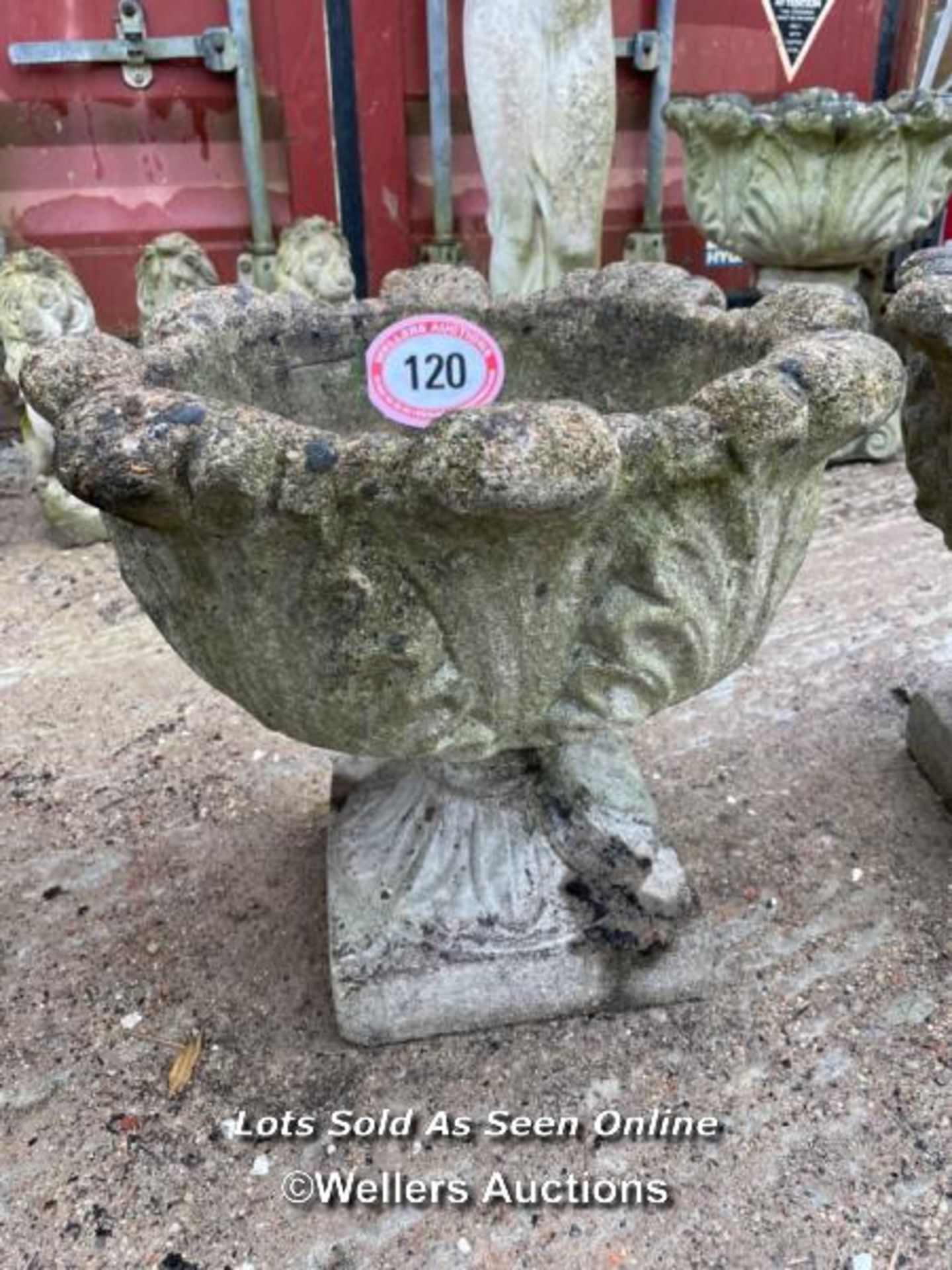 *GARDEN URN PLANTER, 18 HIGH X 19 DIAMETER / ALL LOTS ARE LOCATED AT AUTHENTIC RECLAMATION TN5 7EF