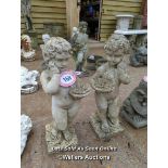 *PAIR OF CHERUBS, ONE MALE AND ONE FEMALE, BOTH 28 INCHES HIGH / ALL LOTS ARE LOCATED AT AUTHENTIC