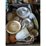 *JOB LOT OF CROCKERY INCLUDING PLATES, TEA CUPS AND JUGS / ALL LOTS ARE LOCATED AT AUTHENTIC