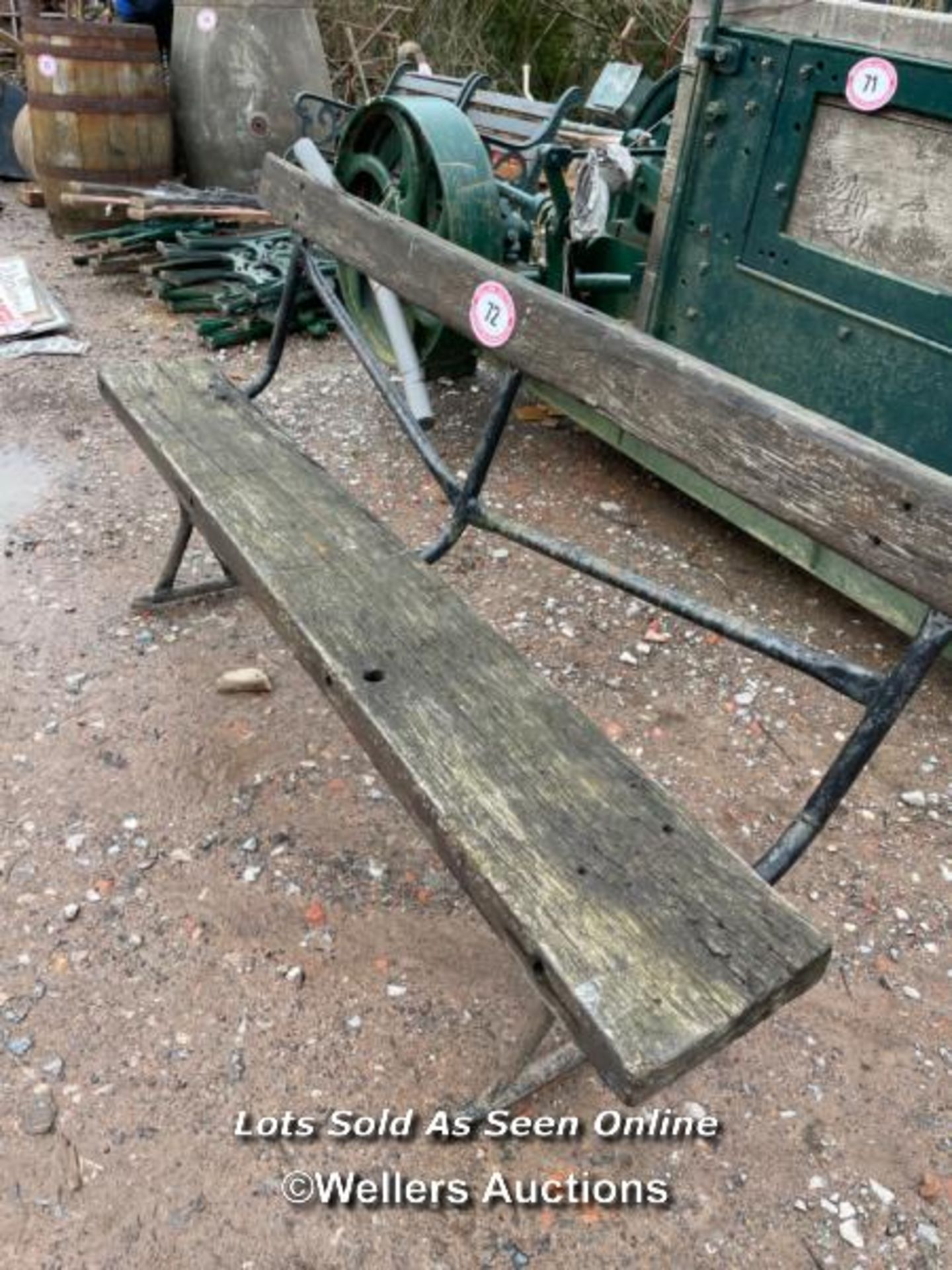 *VINTAGE BENCH, 32 HIGH X 66 LONG / ALL LOTS ARE LOCATED AT AUTHENTIC RECLAMATION TN5 7EF - Image 2 of 2