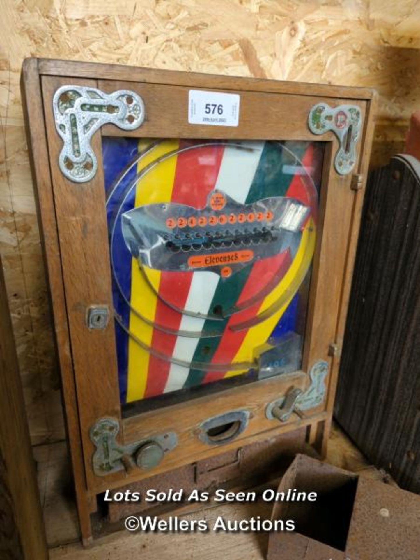 *VINTAGE FUN FAIR'ELEVENES' SLOT MACHINE / ALL LOTS ARE LOCATED AT AUTHENTIC RECLAMATION TN5 7EF