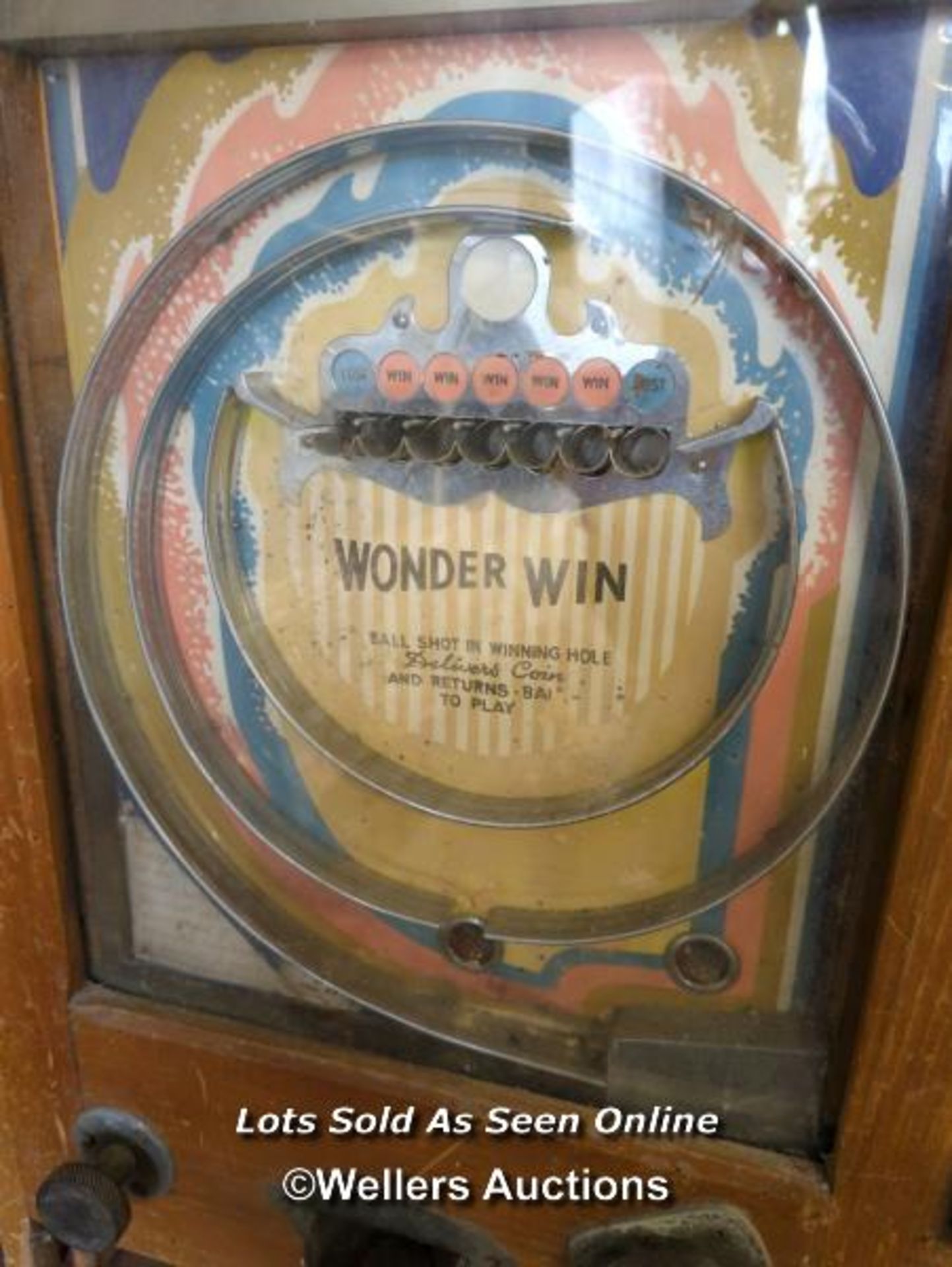 *VINTAGE FUN FAIR WONDERS 'WIN' SLOT MACHINE / ALL LOTS ARE LOCATED AT AUTHENTIC RECLAMATION TN5 - Image 2 of 4