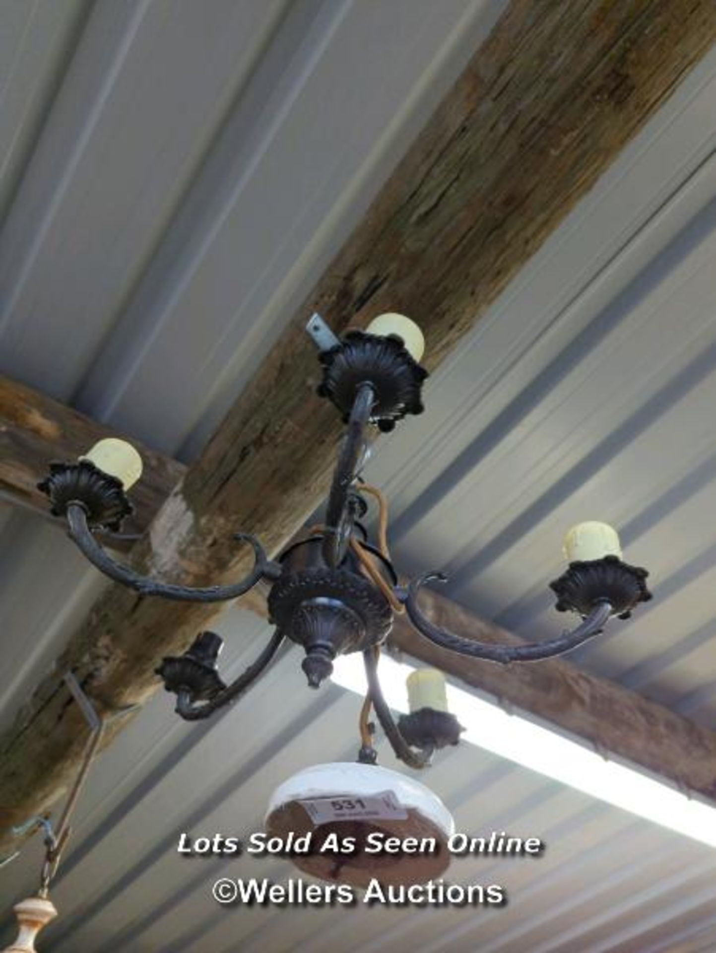 *FIVE BRANCH CANDELABRA CONVERTED TO ELECTRIC, 8 INCHES HIGH / ALL LOTS ARE LOCATED AT AUTHENTIC