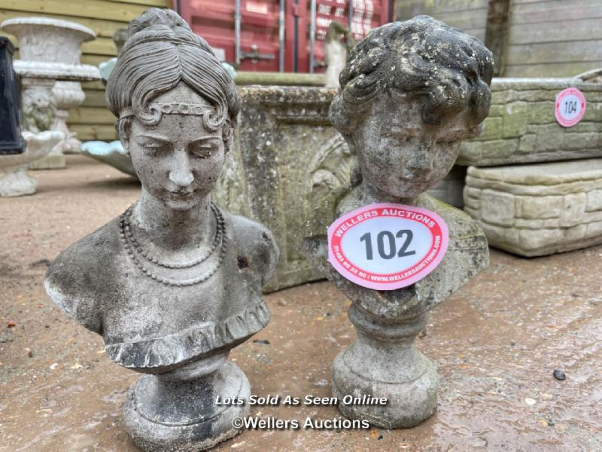 *TWO BUSTS, BOTH OF A LADY, THE LARGEST 15 INCHES HIGH / ALL LOTS ARE LOCATED AT AUTHENTIC